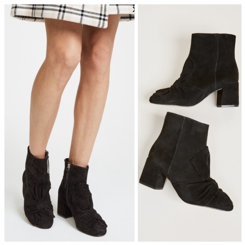 Rebecca Minkoff black suede Lara bootie Size 6M EUC